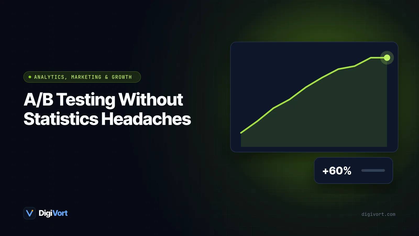 Illustration of two versions of a web page side by side labelled A and B with a simple bar chart below